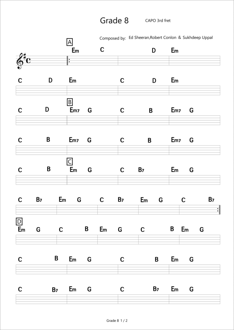 Grade 8 CAPO 3rd fret