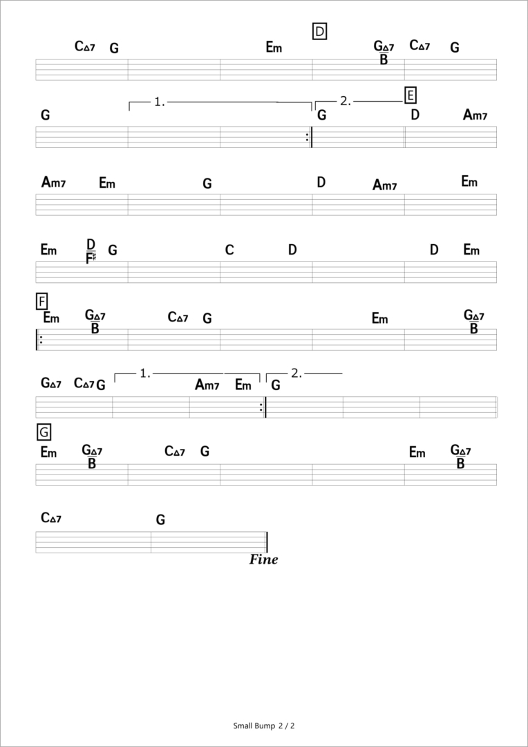 Small Bump　CAPO 3rd fret