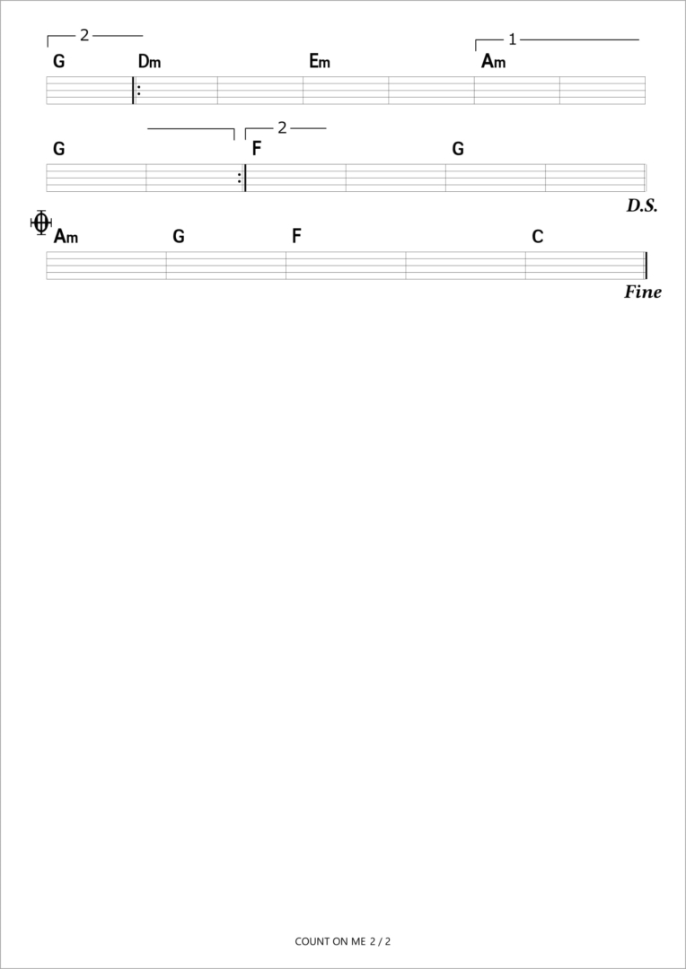 chords to bruno mars count on me