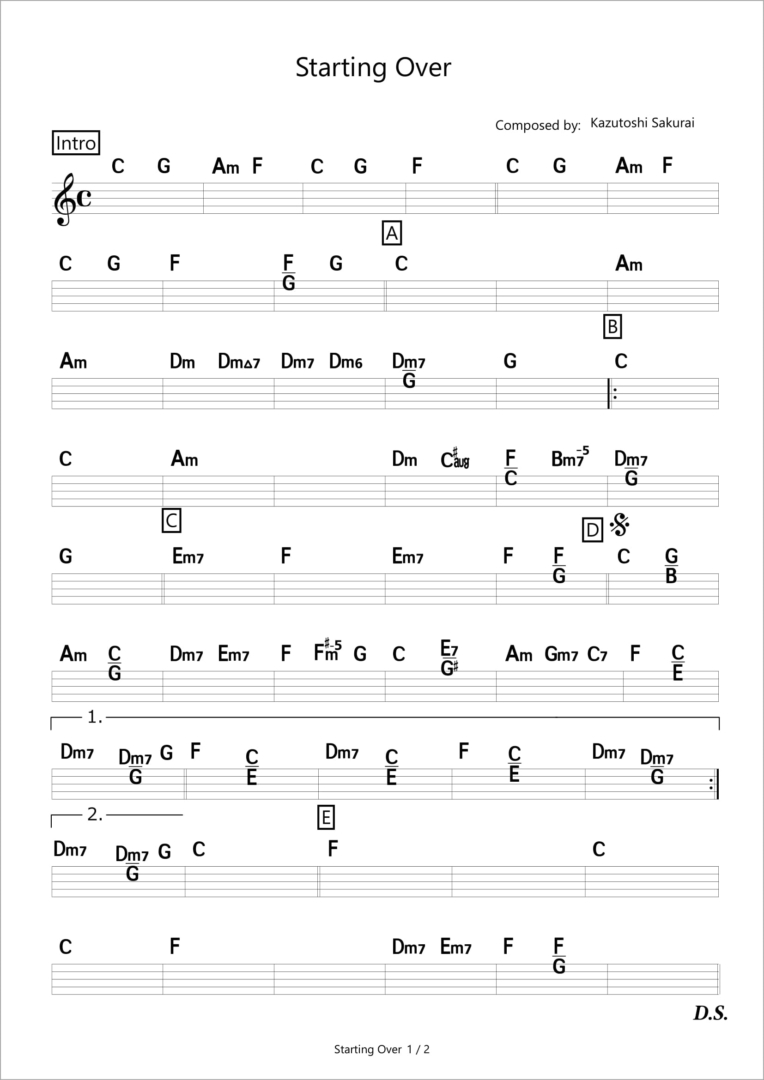 Starting Over Mr Children コード進行さくら